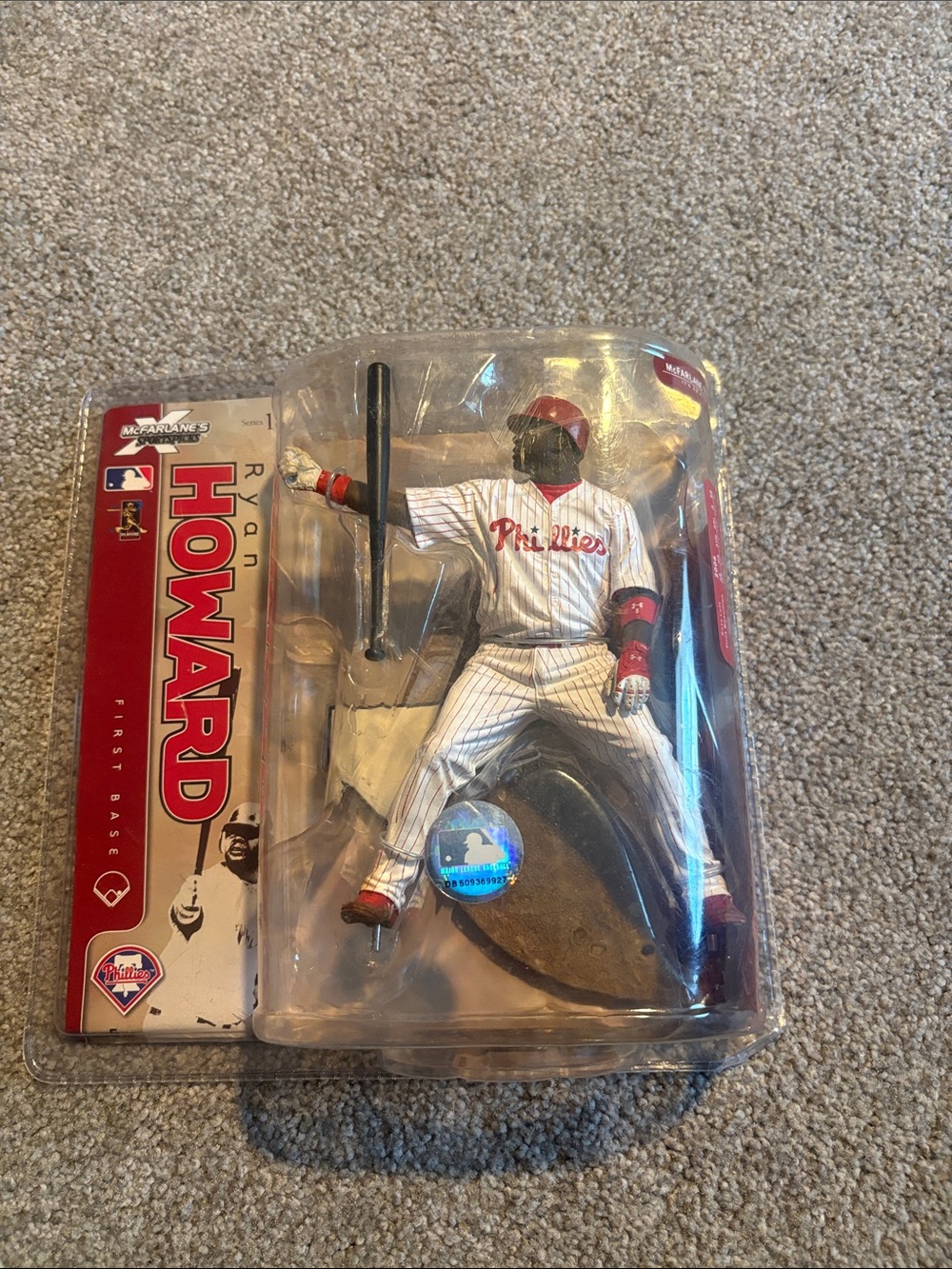 Phillies Baseball Player Action Figure - White & Red Team Uniform
